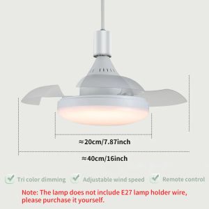 JOYINLED High Quality Ceiling Fans with Light Bulb Fan with Remote Control E27 Base Dimmable Light 3 Speed/light Color