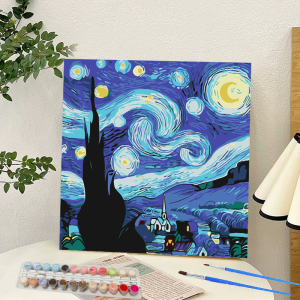 Miumiu Oil Painting By Numbers with Frame Paint Set Canvas Painting Wall Decor 20X20cm Girl Gifts