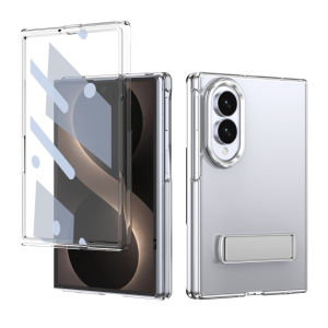Transparent with Shell Film Electroplating Stand Phone Case for Samsung Z Fold 8 7 6 5 4 3 Fold8 Ultra Magnetic Protective Cover