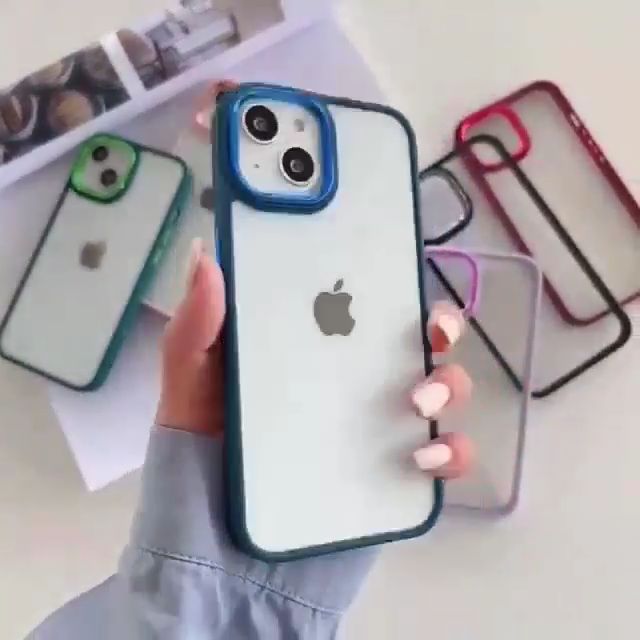 Luxury Plating Clear Metal Back Lens Phone Case for Vivo y15 y15s