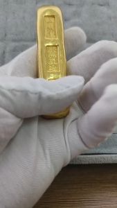 Bộ 5 Thỏi Vàng Bằng Đồng Phong Thủy Chèn Giấy Dài 9cm rộng 28cm nặng 1kg/bộ