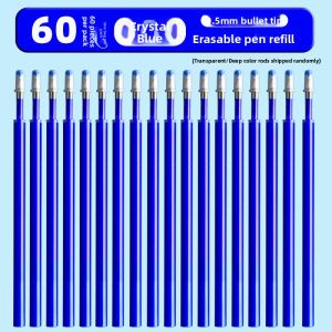 Effortless to Replace Crystal Blue Bullet Head Erasable Neutral Pen Refill Magic Erase Black Ink Writing Tool Business Supplies