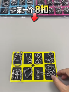 24PCS Metal Brain Teaser Puzzle Set – Mind Challenge Logic Game for Kids & Adults Educational IQ Toy l Kunci Teka-Teki