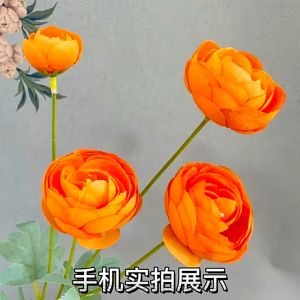 Combo 6 Cành hoa hồng trà mao lương 4 bông VI079 (lụa cao cấp cao 59cm bông to 6cm) hoa giả trang trí