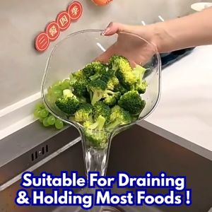 Fruit drain bowl vegetable cleaning Drainage Basin multi-functional kitchen storage bowl mangkuk longkang 厨房多功能沥水碗
