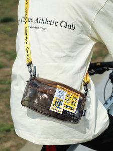 กระเป๋าสะพายข้าง PVC ใส กันน้ำ สำหรับผู้ชาย กระเป๋าสะพายข้างแบบสะพายไหล่เดียวขนาดเล็ก กระเป๋าสตางค์หนังสือที่มีซิป