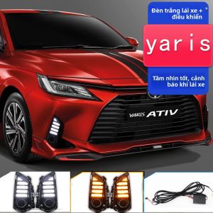 2 Đèn LED Chạy Ban Ngày Cho Toyota Yaris Ativ Vios 2022 2023 Xi Nhan Động Màu Vàng 12V Tích Hợp Rơle