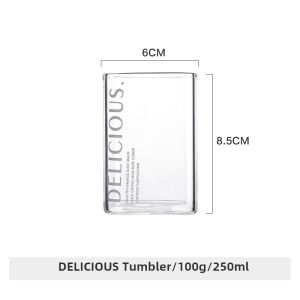 KAWASIMAYA Square Transparent Glass Cup for Women Beverage Coffee Milk Juice Home Use High Aesthetic Value Water Cup