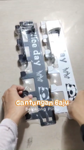 (BISA COD) Gantungan Baju Belakang Pintu Minimalis Hook Nice Day Tanpa Paku 6 kait Serbaguna