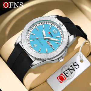 OFNS New Fashion Color Dial Mens Quartz Watch Outdoors Casual Waterproof Clock Silicone Sports Business Dress Men Watch Relogio