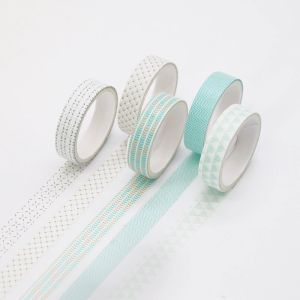 5 Rolls Kawaii Washi Tape Set Clip And Paste Sticker Supplies Cute Stationery Diary Aesthetic Tape Gift Tape