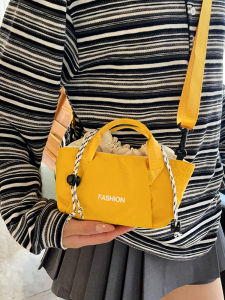 Summer Nylon Canvas Handbag Womens Commuter Shoulder Bag Casual Crossbody Tote Bag Lightweight Soft Handle Polyester Lining