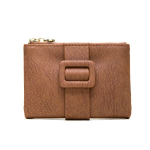 Unique Design Ladies Wallet Short Zipper Buckle Multi-Card Slot Coin Purse Female Youth PU Leather Horizontal Pattern Solid Color