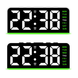 [ZENLEA6]LED Digital Alarm Clock with Large Numbers for Home and Office Bedside Decor Easy to Read Nightstand Clock