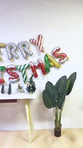 Big Party 🎅🎄 สุขสันต์วันคริสต์มาส บอลลูนตัวอักษร อลูมิเนียมฟอยล์บอลลูน การตกแต่งคริสต์มาส