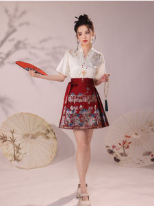 Short Style 2025 Trend Hanfu Engagement Suit Embroidered Jacket And Silk Brocade Skirt Traditional Chinese Culture Womens Clothing
