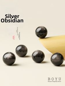 BOYU | Natural Black Obsidian Loose Beads for DIY Bracelets