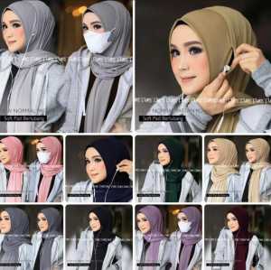 Pashmina Jersey New Normal Series: Bahan Jersey Berkualitas & Masker Cantol Telinga