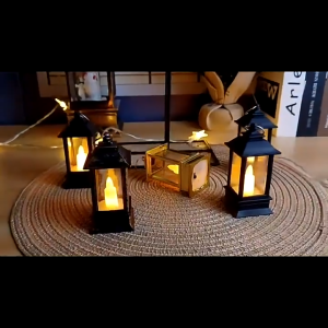 LED Candle Light Lantern with Hook - Portable Electric Candle Light Halloween Sidewalk Patio Garden Party Decoration