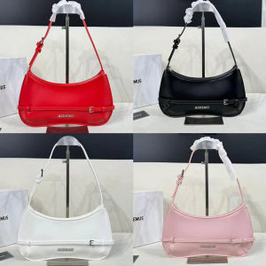 2024 Autumn Winter Red Jacquemus Bag Casual Versatile Single Shoulder Handbag Underarm Bag Popular Elements Sewing Line Style