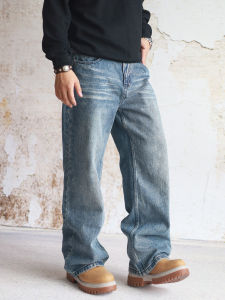 กางเกงยีนส์ทรงตรงเอวกลาง ทรงหลวม กางเกงยีนส์ทรงขาตรง ทรงย้อนยุค สไตล์อเมริกัน ทรงขาบาน กางเกงยีนส์ทรงขาตรงสำหรับผู้ชาย