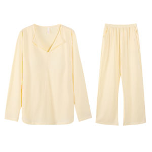 MiiOW | Cat Woman Sleepwear Spring Autumn Loose Long Sleeve Home Clothes Set For Women Comfortable Breathable Cotton Polyester Blend