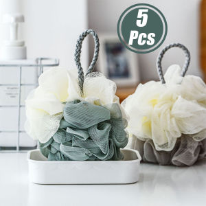 5 ชิ้น 2 สี ลูกบอลอาบน้ำนุ่มพิเศษ / ลูกบอลขัดตัวขนาดใหญ่ / ฟองน้ำขัดตัว / อุปกรณ์อาบน้ำเพื่อดูแลผิว