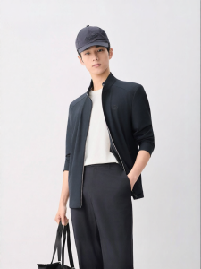 Leisure Stand Collar Jacket Blends