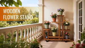 6 Tiers Wooden Plant Stand Home Garden Flower Pots Shelf Multi-Tiered Plant Holder Rack for Indoor Outdoor