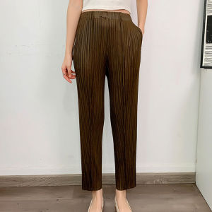 Santzhai กางเกงรัดรูปถึงข้อเท้าคร็อปแพนท์ลำลองจับจีบสำหรับผู้หญิงกางเกงฮาเร็มเข้ารูปทรงหลวมใส่ได้กับทุกกางเกงกโป่งพองฤดูร้อน 2023