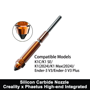 Creality | Creality X Phaetus Silicon Carbide Nozzle All-metal Integrated for K1(2024)/K1 Max(2024)/K1C/K1 SE/Ender-3 V3/Ender-3 V3 Plus