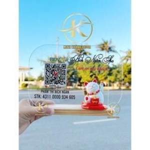 Bảng Quét Mã Qr Mèo Thần Tài Vẫy Tay In Thông Tin Theo Yêu Cầu