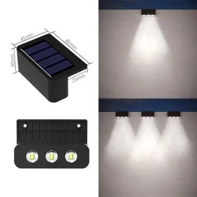 1/2/4Pcs 3LED Outdoor Solar Garden Lights Waterproof Stairs Wall Lamp Balcony Decorative For Yard Lighting Solar Powered Lamps