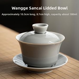 Ice Gray Glazed Large Tea Cup for Brewing and Serving