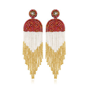 Rice bead tassel earrings Bohemian handmade earrings womens fashionable earrings DIY
