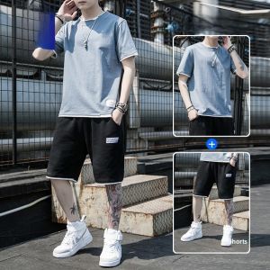 ROMON | Lomond Mens Pure Cotton Sportswear Summer New Casual Ice Silk Short Sleeve T-shirt Youth Trendy Handsome Summer Outfit