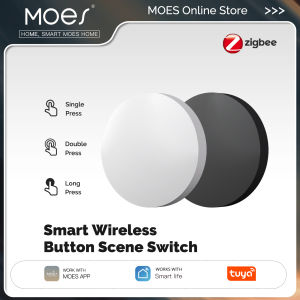 MOES Tuya ZigBee Smart Key Switch Mobile Setting Wireless Remote Key Controller Multi-scene Linkage Smart Switch Battery Powered