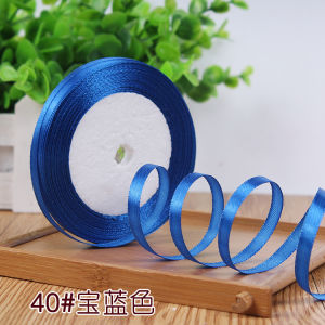 6mm Royal Blue Silk Satin Ribbon Wedding Party Decoration Gift Wrapping Christmas New Year Apparel Sewing Fabric (25 Yards/roll)