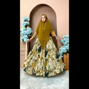 BISA COD || ALISHA MUSLIM FASHION CERUTY ARMANY BABYDOLL PRINTING GAMIS SYARI TERBARU GAMIS MEWAH BY ARSYAKAYLA