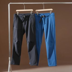 กางเกงลำลองผู้ชายฤดูใบไม้ร่วง/ฤดูหนาวแบบมีฟองน้ำ 3 มิติ กางเกงขายาวทรงตรง ผ้ากันลม กางเกงขายาวผู้ชายแบบลำลอง