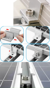 Solar Mounting Clamps / 30mm 35mm 40mm Aluminum / Mid End Adjustable / Solar Panel Installation