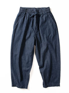 ผู้ชาย ฤดูร้อน Thin Pure ผ้าฝ้าย ขาตรง ขากว้าง กางเกงลำลอง หลวม Fit เอวยืดหยุ่น เรียบง่าย สีทึบ อินเทรนด์ กางเกงยีนส์