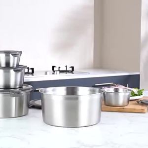 กล่องอาหารกลางวัน 304 ราคาราคาถูก 2000 มล. กล่องเก็บสดที่มีฝาปิดกล่องอาหารกลางวัน เก็บความจุขนาดใหญ่