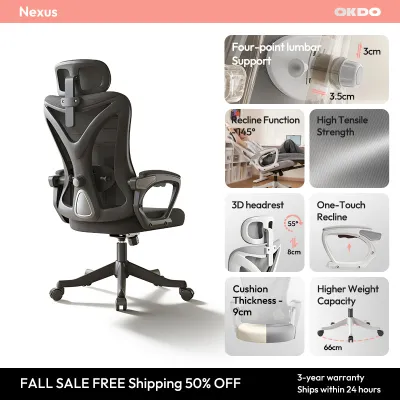 OKDO NEXUS Office Ergonomic Chair Gaming Chair With Adjustable Lumbar Support & 3 Wty