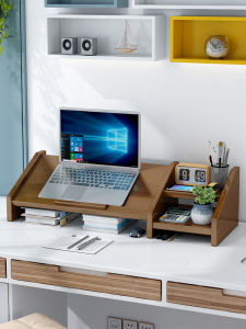 Office Desktop Laptop Stand Riser Base Pad Storage Bamboo Display Holder Rack Shelf Home Furniture Classification