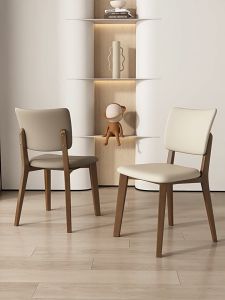 💗Ready Stock💗Nordic Dining Chair Wooden Leg Modern Style Walnut/Solid wood chair/Light luxury comfortable backrest chair