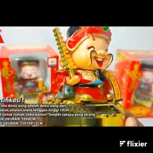 Solar Pajangan Dewa Uang Kecil & Besar 5 Dewa Uang Besar Dan Kecil Solar Tenaga Matahari Dewa Uang