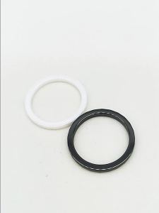 Lokaer Hợp Thời Trang 2mm Đen Trắng Gốm Nhẫn Cưới Dành Cho Nữ Hình Học Cổ Điển Thép Không Gỉ Phủ Đính Hôn Trang Sức