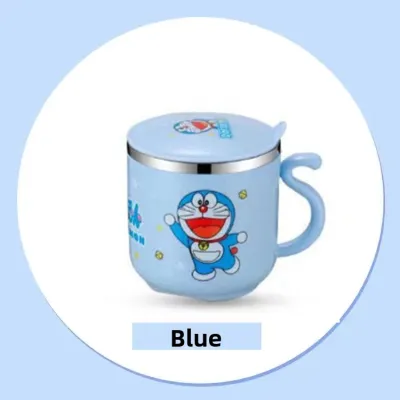 Stainless Steel 304 Childrens Straw Cup Kindergarten Anti-fall with Lid Milk Tea Drinking Cup Home Baby Milk Cup