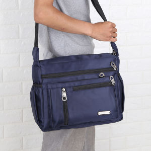 กระเป๋าสะพายข้าง Oxford Cloth ความจุขนาดใหญ่สำหรับผู้ชาย กระเป๋าเดินทางธุรกิจแบบสะพายข้างหลายชั้น กระเป๋าเป้สะพายหลังสำหรับเดินทาง